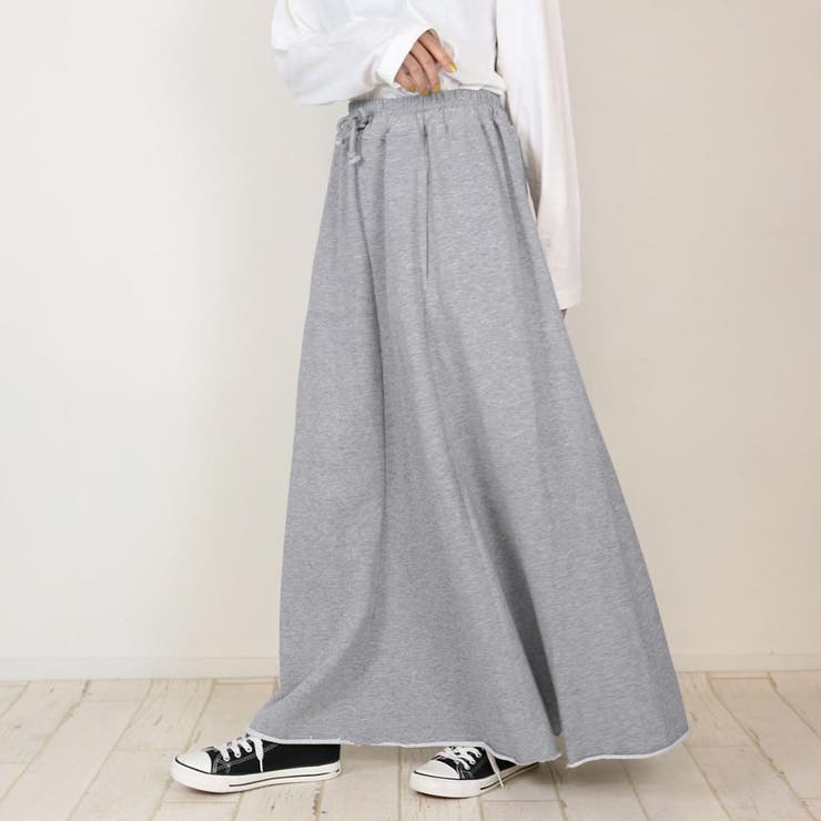 切りっぱなし スエット フレアスカート[品番：ATOW0000271]｜atONE  