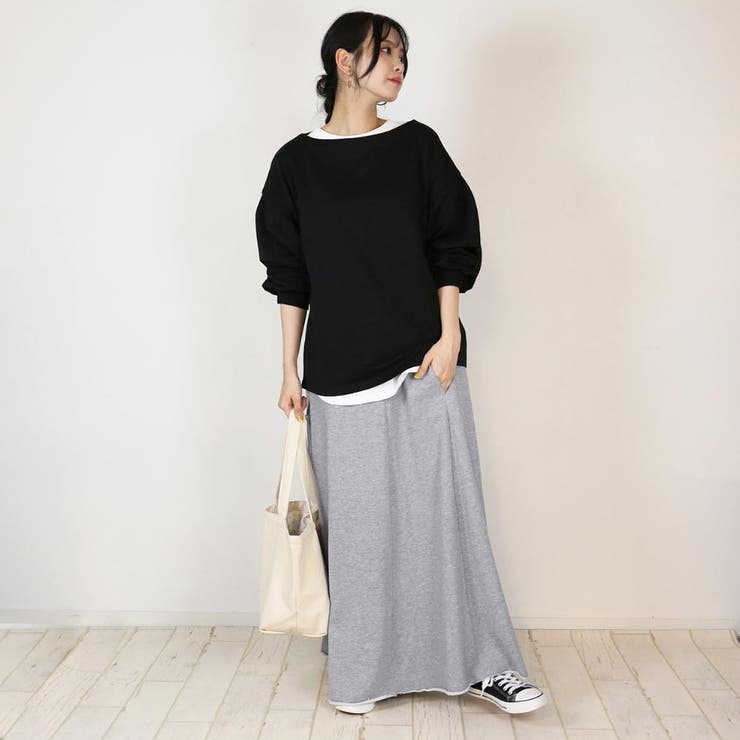 切りっぱなし スエット フレアスカート[品番：ATOW0000271]｜atONE  