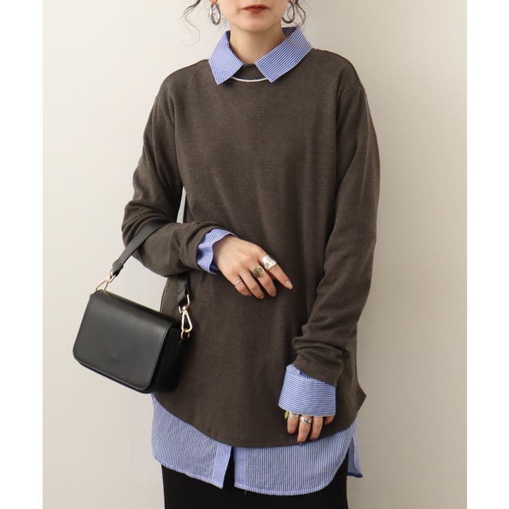 チャコールグレー | 無地ロング Tシャツ ロンT | atONE