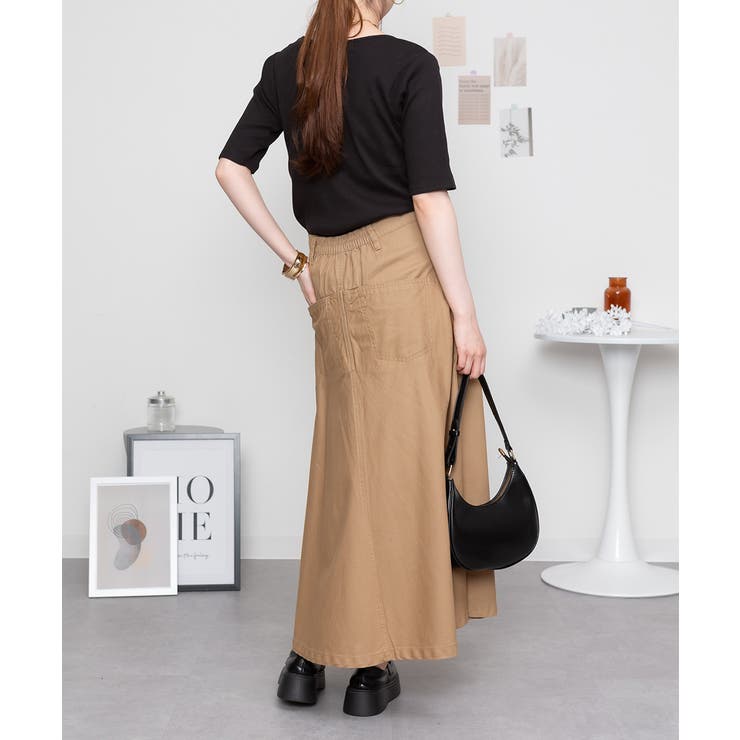 Vネック5分袖コットンリブTシャツ 無地 カジュアル | atONE | 詳細画像14 