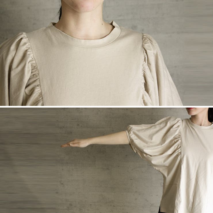 ギャザー袖ドルマンカットソー | atONE | 詳細画像4 
