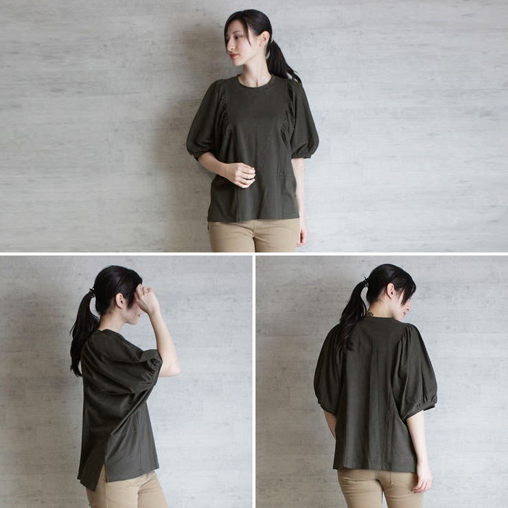 ギャザー袖ドルマンカットソー | atONE | 詳細画像7 