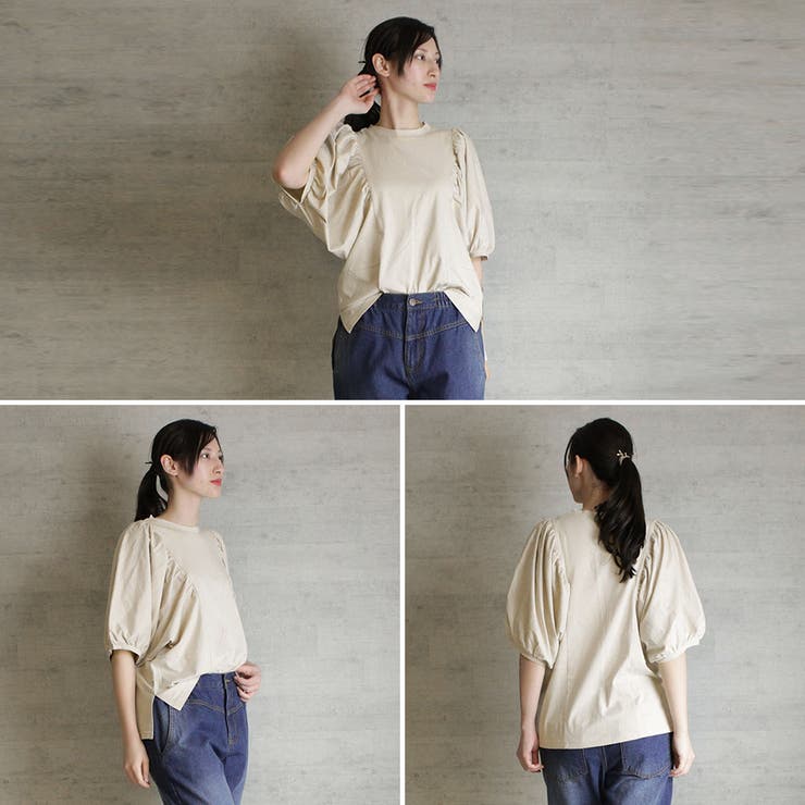 ギャザー袖ドルマンカットソー | atONE | 詳細画像8 