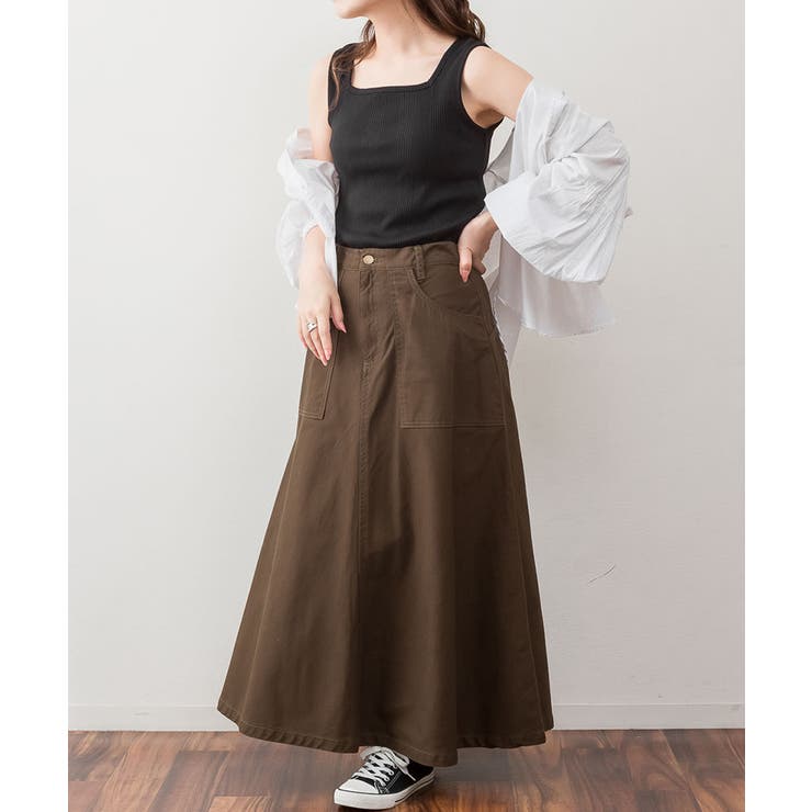 ランダムリブスクエアタンクトップ ノースリーブ 無地 | atONE | 詳細画像27 