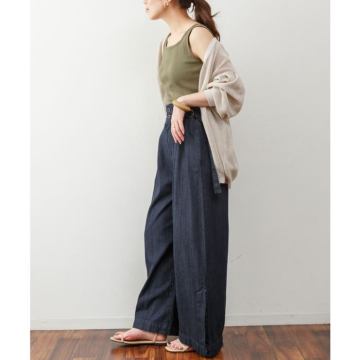 ランダムリブスクエアタンクトップ ノースリーブ 無地 | atONE | 詳細画像48 