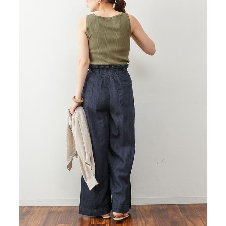 ランダムリブスクエアタンクトップ ノースリーブ 無地 | atONE | 詳細画像49 