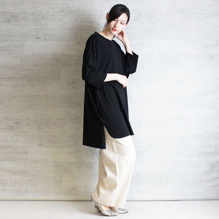 ラウンドネックロングTシャツ | atONE | 詳細画像22 