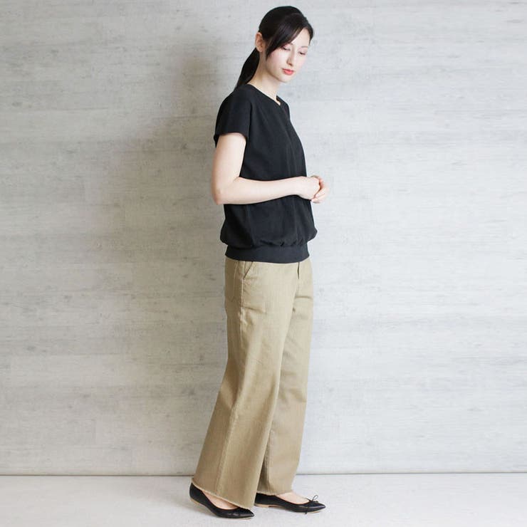 コットンフライスVネックフレンチTシャツ | atONE | 詳細画像22 