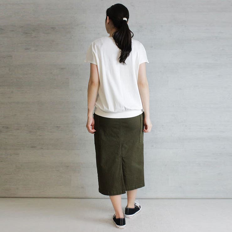 コットンフライスVネックフレンチTシャツ | atONE | 詳細画像26 