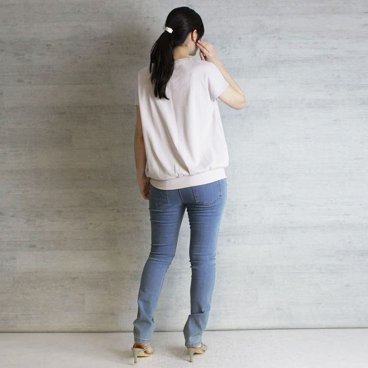 コットンフライスVネックフレンチTシャツ | atONE | 詳細画像29 