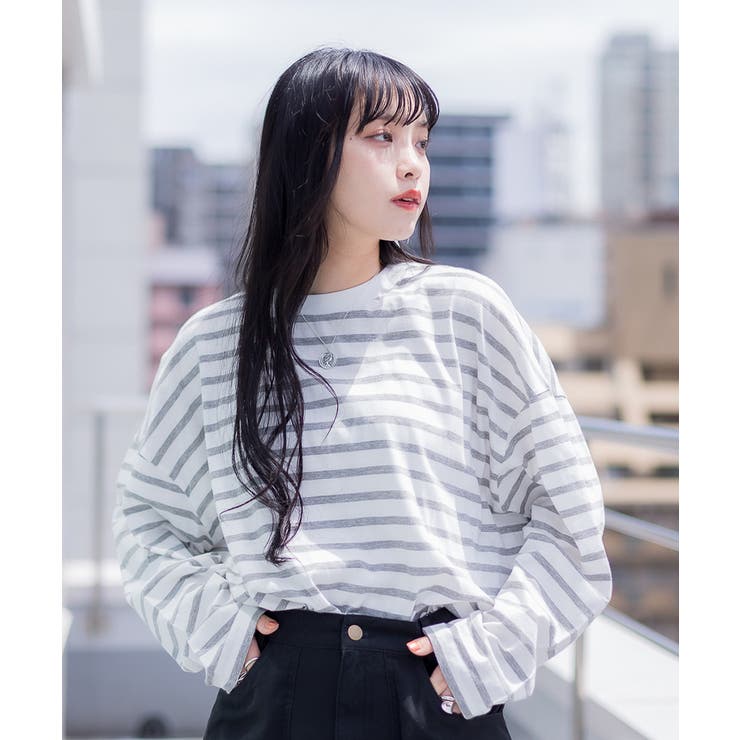 BIGボーダーロングスリーブTシャツ | atONE | 詳細画像30 