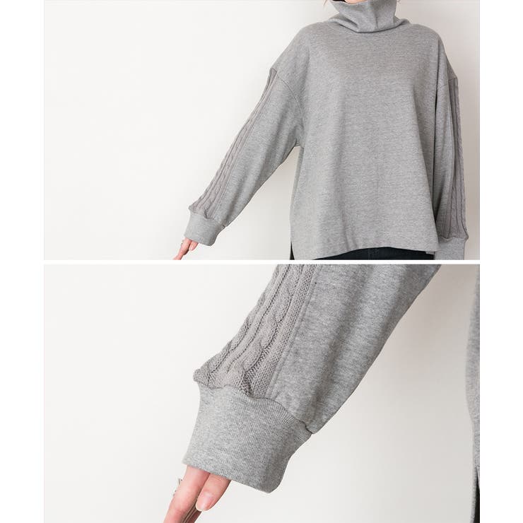 ニットドッキングハイネック裏起毛プルオーバー あったか | atONE | 詳細画像12 