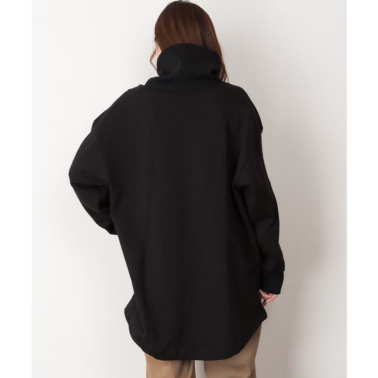 ニットドッキングハイネック裏起毛プルオーバー あったか[品番