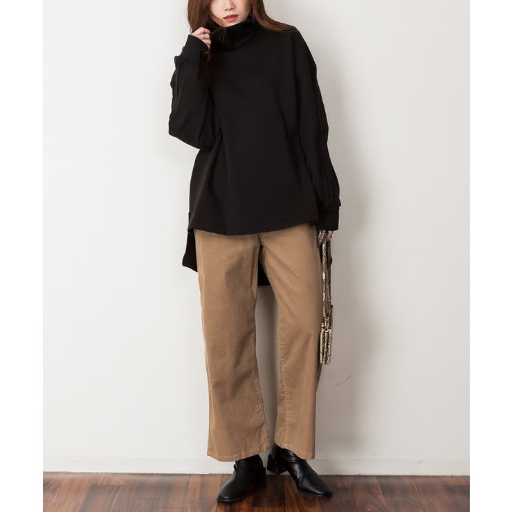 ニットドッキングハイネック裏起毛プルオーバー あったか | atONE | 詳細画像21 