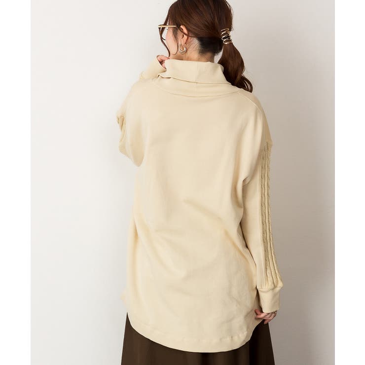 ニットドッキングハイネック裏起毛プルオーバー あったか | atONE | 詳細画像25 