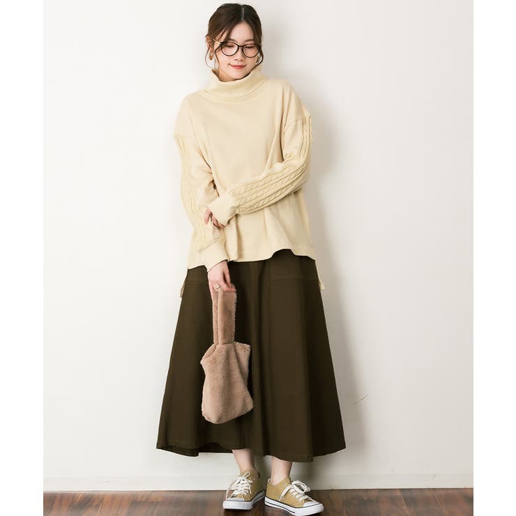 ニットドッキングハイネック裏起毛プルオーバー あったか | atONE | 詳細画像27 