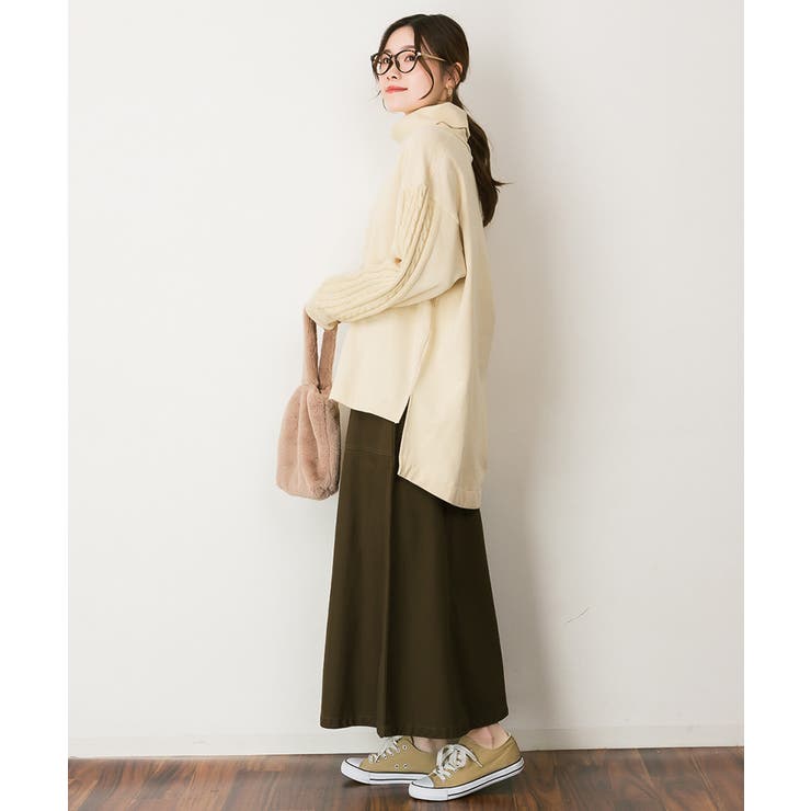 ニットドッキングハイネック裏起毛プルオーバー あったか | atONE | 詳細画像28 