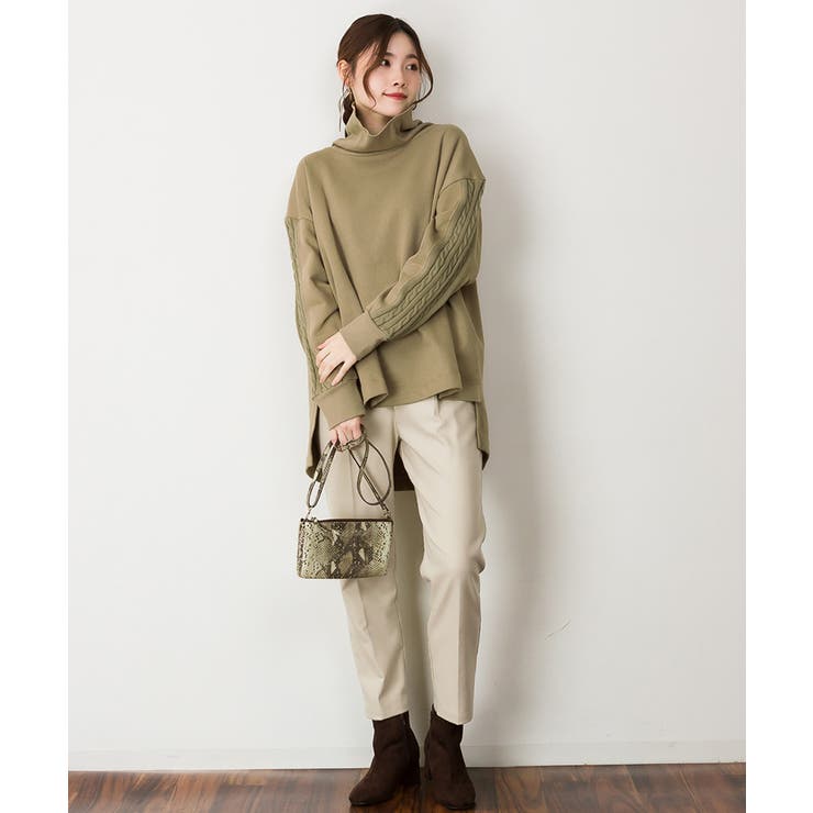 ニットドッキングハイネック裏起毛プルオーバー あったか | atONE | 詳細画像33 