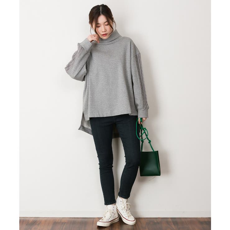 ニットドッキングハイネック裏起毛プルオーバー あったか | atONE | 詳細画像39 