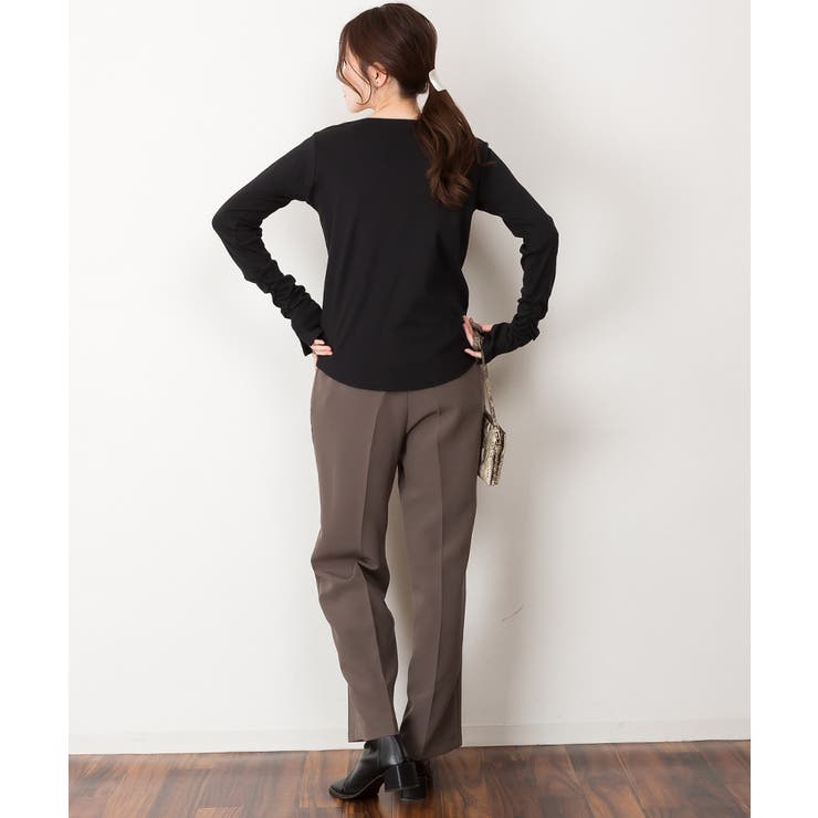 ボートネック指空きTシャツ | atONE | 詳細画像25 