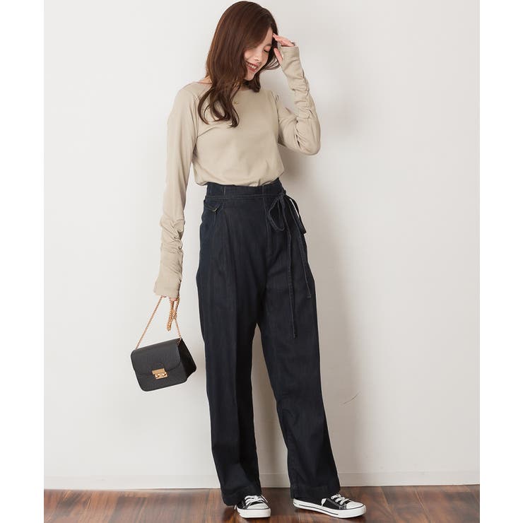 ボートネック指空きTシャツ | atONE | 詳細画像36 