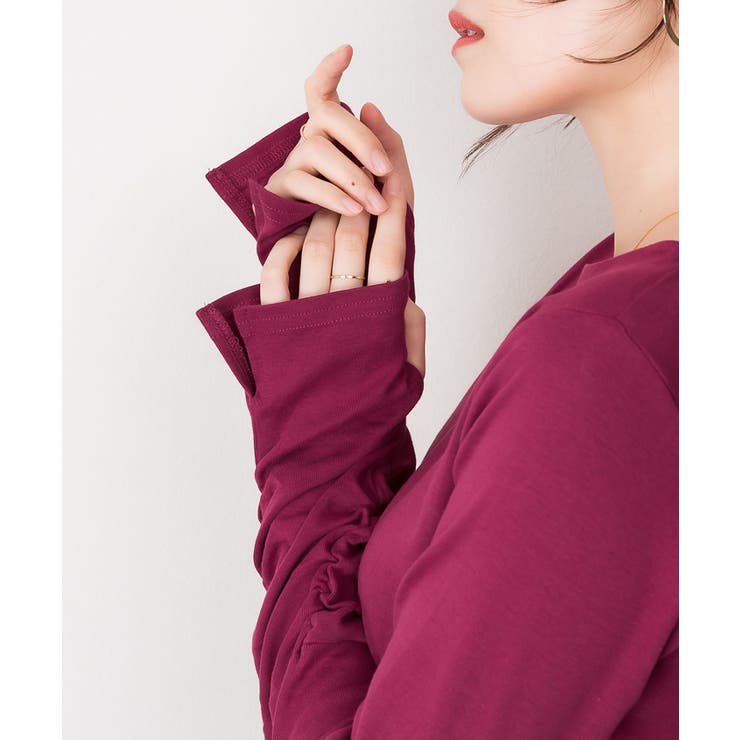 ボートネック指空きTシャツ | atONE | 詳細画像58 