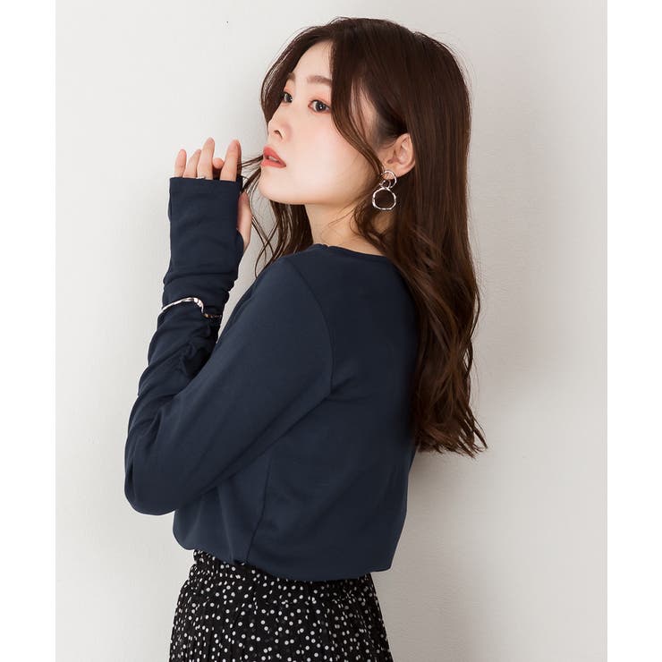 ボートネック指空きTシャツ | atONE | 詳細画像66 