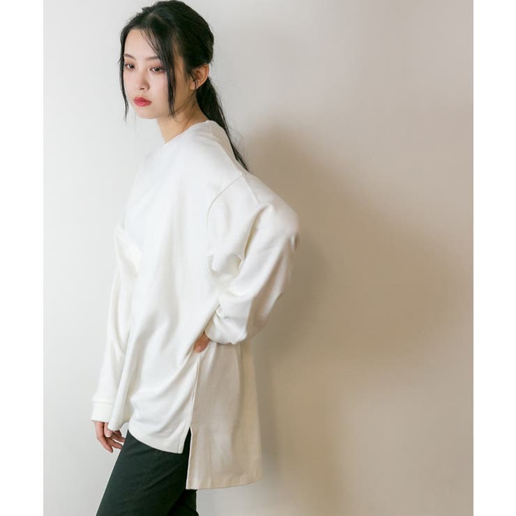 やわらかヘビーコットンクルーネックロングTシャツ | atONE | 詳細画像14 