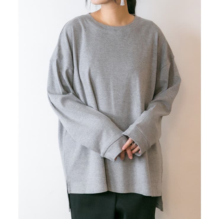 やわらかヘビーコットンクルーネックロングTシャツ | atONE | 詳細画像20 