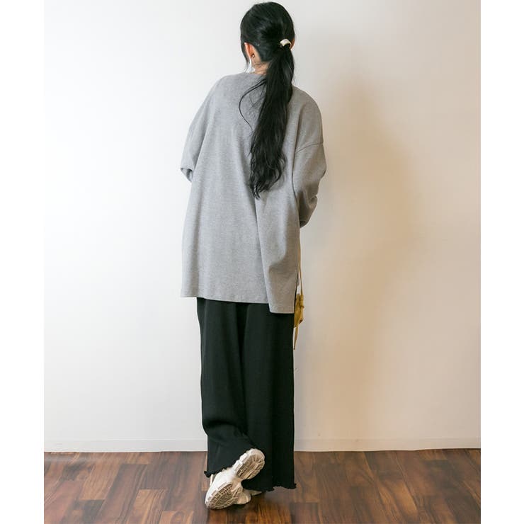 やわらかヘビーコットンクルーネックロングTシャツ | atONE | 詳細画像26 