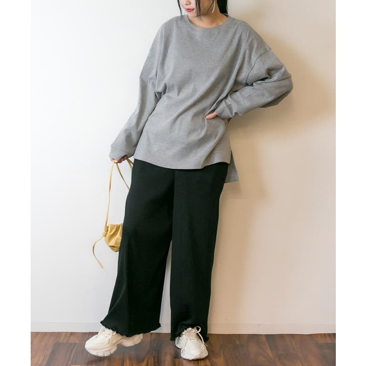 やわらかヘビーコットンクルーネックロングTシャツ | atONE | 詳細画像23 