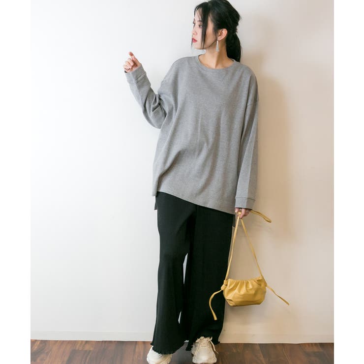 やわらかヘビーコットンクルーネックロングTシャツ | atONE | 詳細画像25 