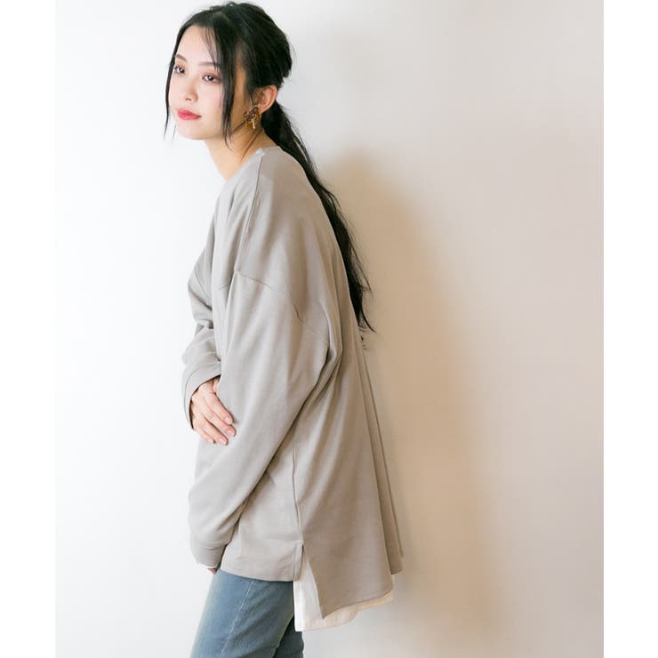 やわらかヘビーコットンクルーネックロングTシャツ | atONE | 詳細画像28 
