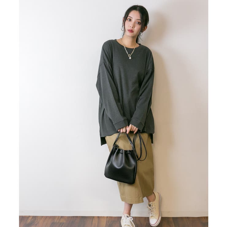 やわらかヘビーコットンクルーネックロングTシャツ | atONE | 詳細画像38 