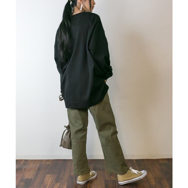 やわらかヘビーコットンクルーネックロングTシャツ | atONE | 詳細画像45 
