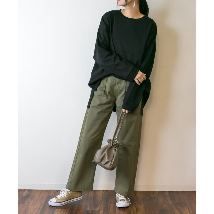 やわらかヘビーコットンクルーネックロングTシャツ | atONE | 詳細画像44 