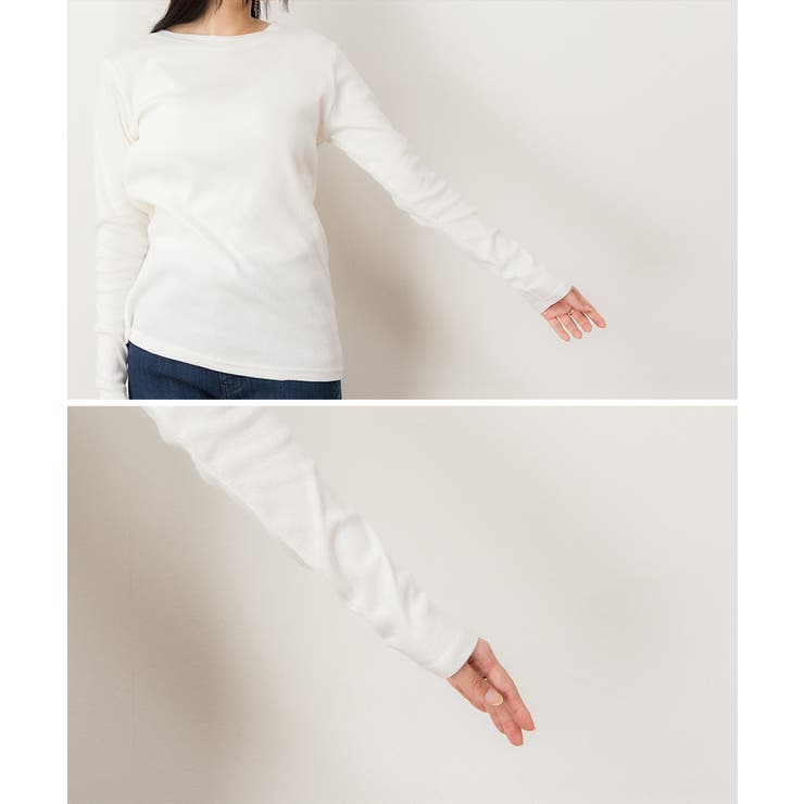 リブクルーネック長袖Tシャツ | atONE | 詳細画像9 
