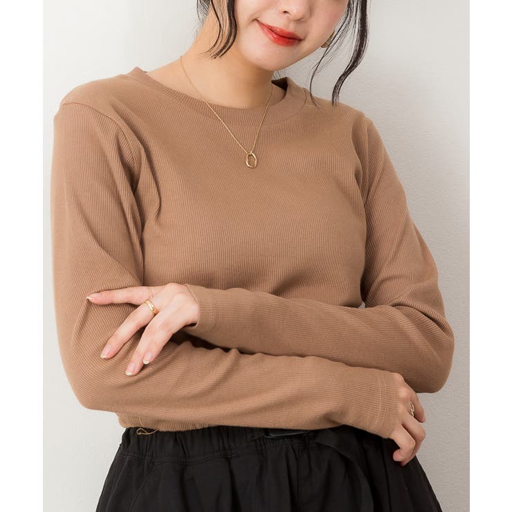 リブクルーネック長袖Tシャツ | atONE | 詳細画像18 