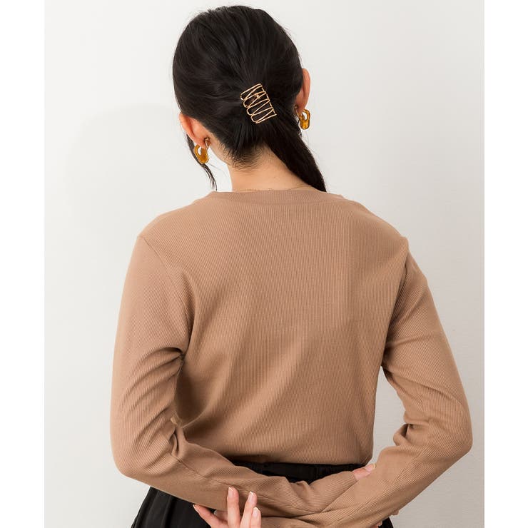 リブクルーネック長袖Tシャツ | atONE | 詳細画像20 