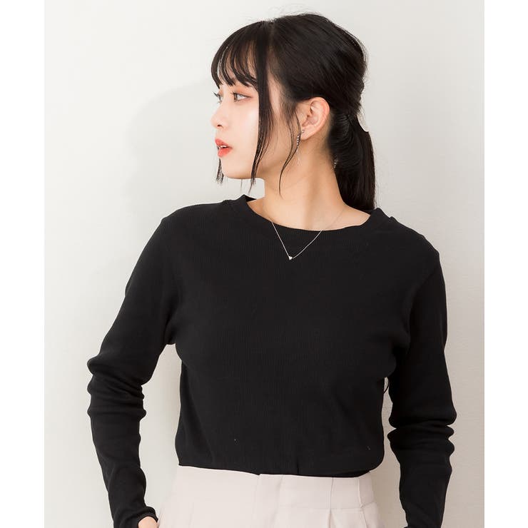 リブクルーネック長袖Tシャツ | atONE | 詳細画像24 