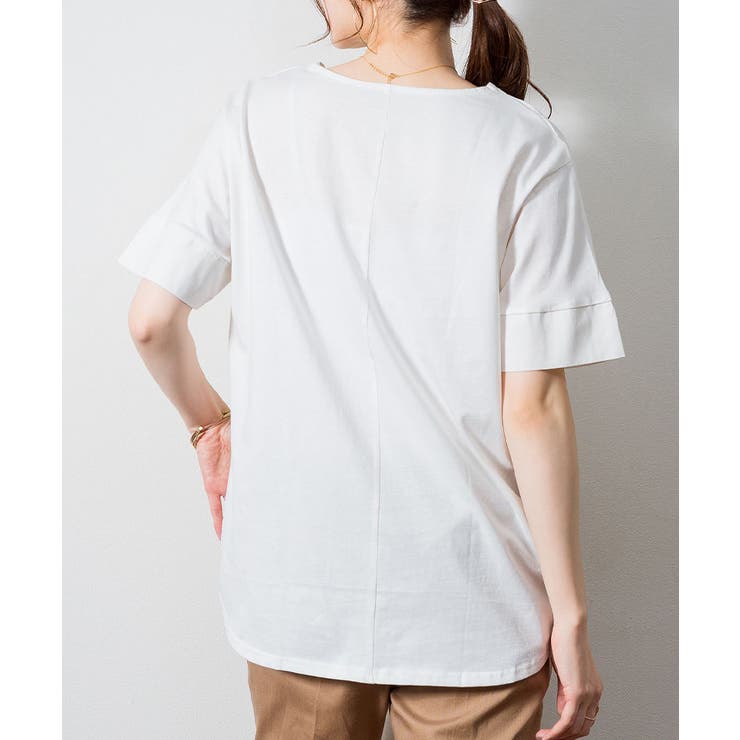 異素材切り替え半袖Tシャツ | atONE | 詳細画像17 