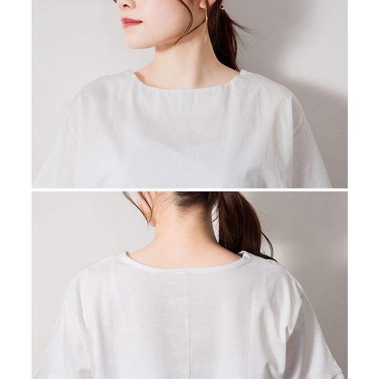 異素材切り替え半袖Tシャツ | atONE | 詳細画像25 