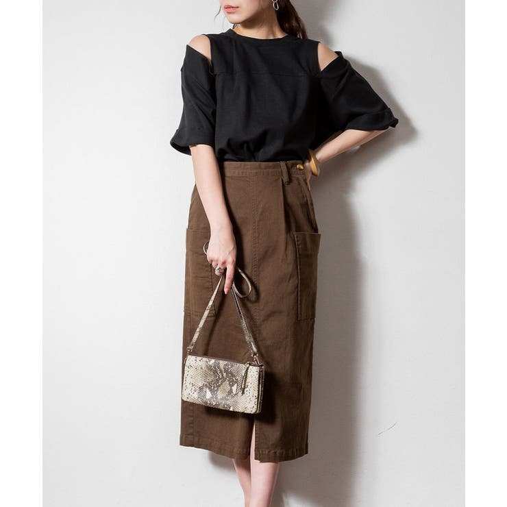 ショルダーオープン半袖Tシャツ | atONE | 詳細画像12 