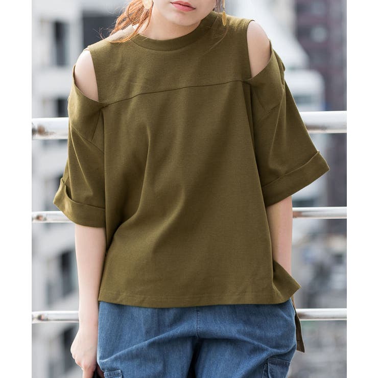 ショルダーオープン半袖Tシャツ | atONE | 詳細画像14 