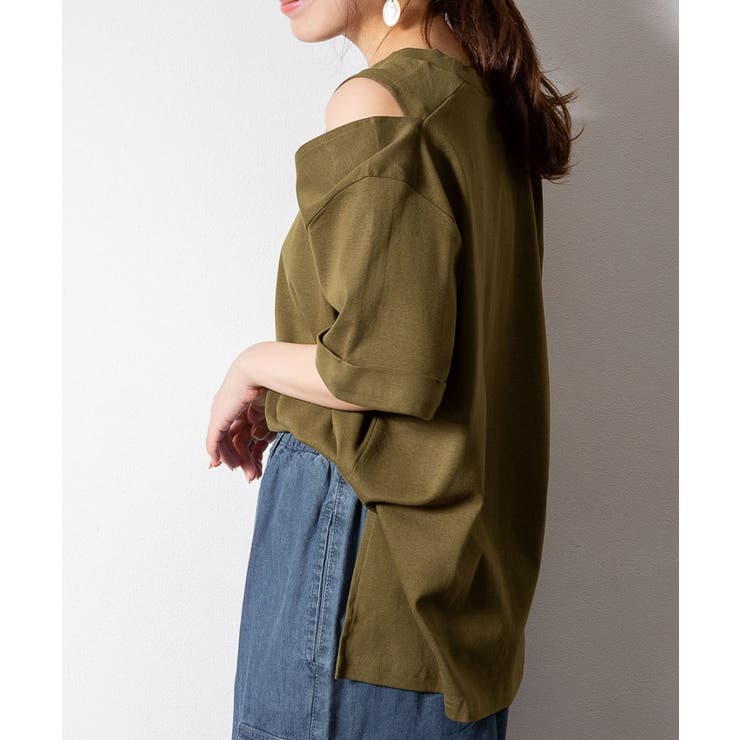 ショルダーオープン半袖Tシャツ | atONE | 詳細画像16 