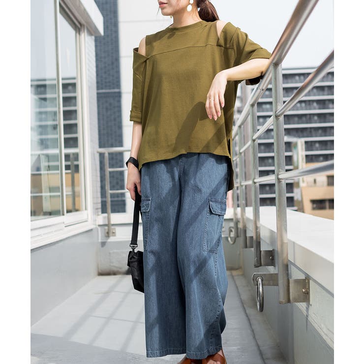 ショルダーオープン半袖Tシャツ | atONE | 詳細画像20 