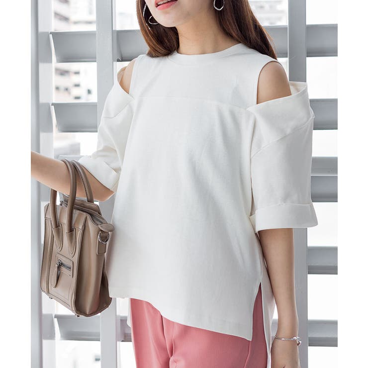 ショルダーオープン半袖Tシャツ | atONE | 詳細画像28 