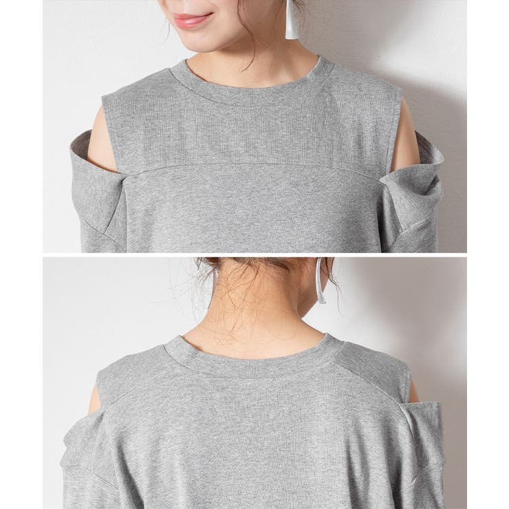 ショルダーオープン半袖Tシャツ[品番：ATOW0000945]｜atONE