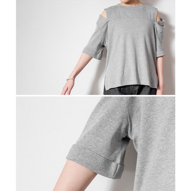 ショルダーオープン半袖Tシャツ | atONE | 詳細画像39 