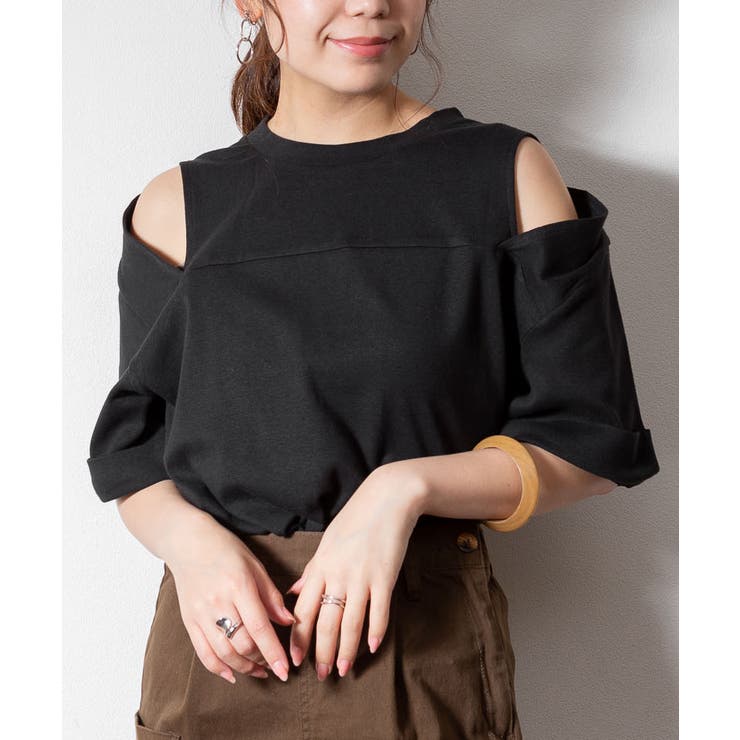 ショルダーオープン半袖Tシャツ | atONE | 詳細画像8 